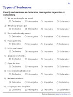 Types of Sentences Worksheets