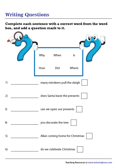 completing a question worksheet