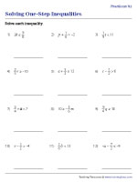 Solving One-Step Inequalities - Fractions