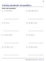 Solving Quadratic Inequalities