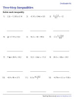 Solving Two-Step Inequalities - Decimals