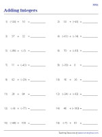 Adding Integers - Moderate