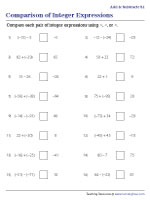 Comparing Integer Expressions - Addition and Subtraction