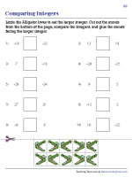 Comparing Integers - Cut and Glue | Worksheet #2