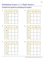 Multiplication Squares - 3 by 3