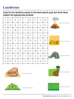 Landforms Word Search