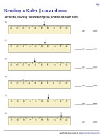 Reading Rulers in Centimeters and Millimeters | Worksheet #1