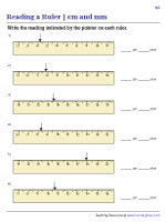 Reading Rulers in Centimeters and Millimeters | Worksheet #2