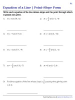 Writing Equation Using a Point and Slope