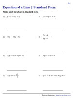 Linear Equations in Standard Form