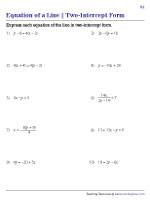 Express the Equation of the Line in Two-Intercept Form