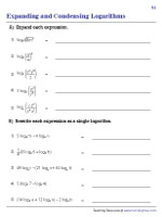 Expanding and Condensing Logarithms