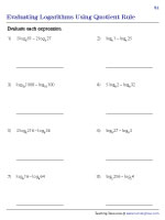 Evaluating Logarithms Using Quotient Rule