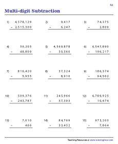 Fourth Grade Math Worksheets