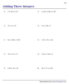 Seventh Grade Math Worksheets