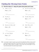 Find the Missing Data Points - Decimals