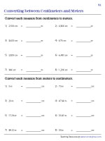 Converting between Centimeters and Meters