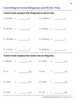 Converting between Kilograms and Metric Tons