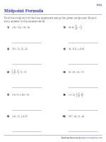 Determining the Midpoint Using the Formula - Moderate