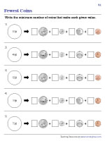 Fewest Coins Worksheets