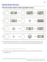 Equivalent Amounts of Money with Word Problems