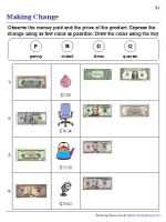 Whats the Change Due - Fewest Coins and Bills