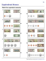 Equivalent Amounts of Money - Matching