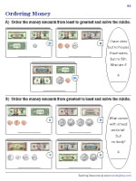 Counting and Ordering - Coins and Bills