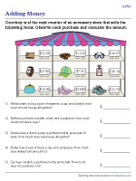 Adding Money - Shopping Word Problems