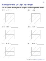 2-Digit by 2-Digit Multiplication Using Lattice Method