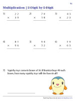 2-Digit by 2-Digit Multiplication With Word Problems