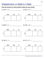 Multiplying 3-Digit by 1-Digit Numbers - Area Model