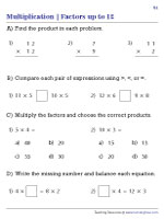 Multiplication from 1 to 12 - Mixed Review