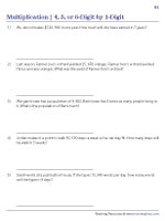 4, 5, or 6-Digit by 1-Digit - Exclusive Word Problems