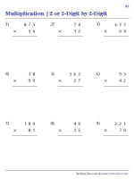 Multiplying 2 or 3-Digit by 2-Digit Numbers - Standard