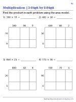 Multiplying 3-Digit by 2-Digit Numbers - Area Model