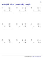 Multiplying in Columns - 3-Digit by 2-Digit