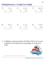 3-Digit by 2-Digit Multiplication with Word Problems