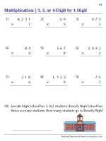 2, 3, or 4-Digit by 1-Digit - With Word Problems