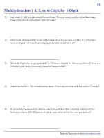 multiplication word problems calculator 4, 5, or 6-Digit by 1-Digit - Exclusive Word Problems
