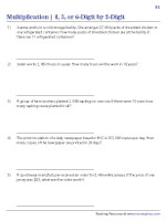 multiplication word problems calculator 4, 5, or 6-Digit by 2-Digit - Exclusive Word Problems