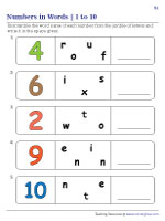Unscrambling Number Words