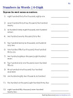 place value worksheet 6 digits Writing 6-Digit Numbers in Words