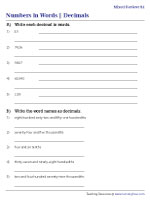 Decimals in Words - Revision - Up to Thousandths