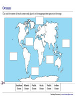 The Five Oceans of the World - Cut and Glue