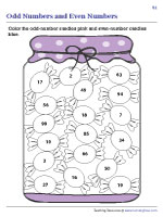 math worksheets for grade 3 even and odd numbers Coloring Activity