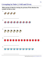 math worksheets for grade 3 even and odd numbers Grouping in Pairs