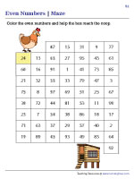 math worksheets for grade 3 even and odd numbers Even Numbers Maze