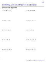 Evaluating Numerical Expressions with Integers