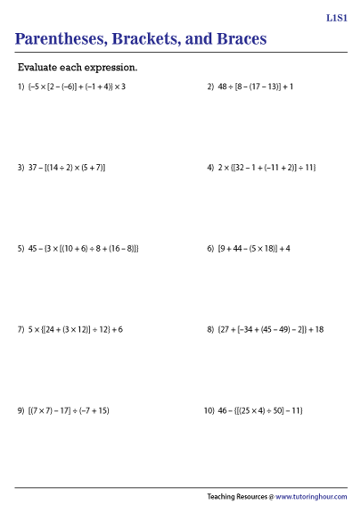 expressions-with-parentheses-brackets-and-braces-worksheets